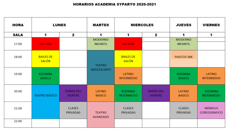 Horarios Y Precios - Syparyo