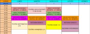 Horario Temporada 2024 Enero - Syparyo Academia Baile -Las Palmas Gran Canaria
